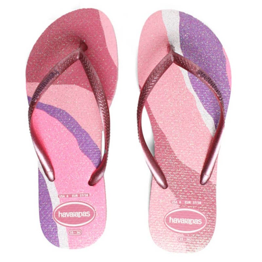 Havaianas Slim Palette Glow Pink Rose Flip Flops Womens 11-12 NWOT